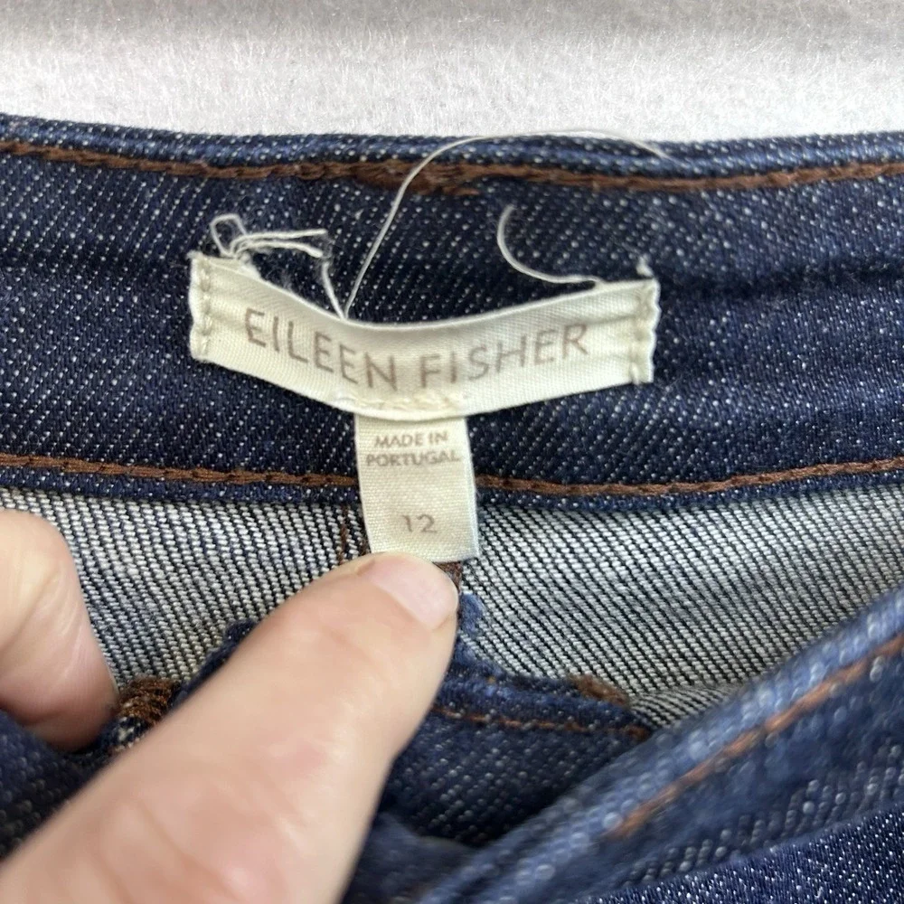 Eileen Fisher Denim Skirt Size 12 Dark Wash